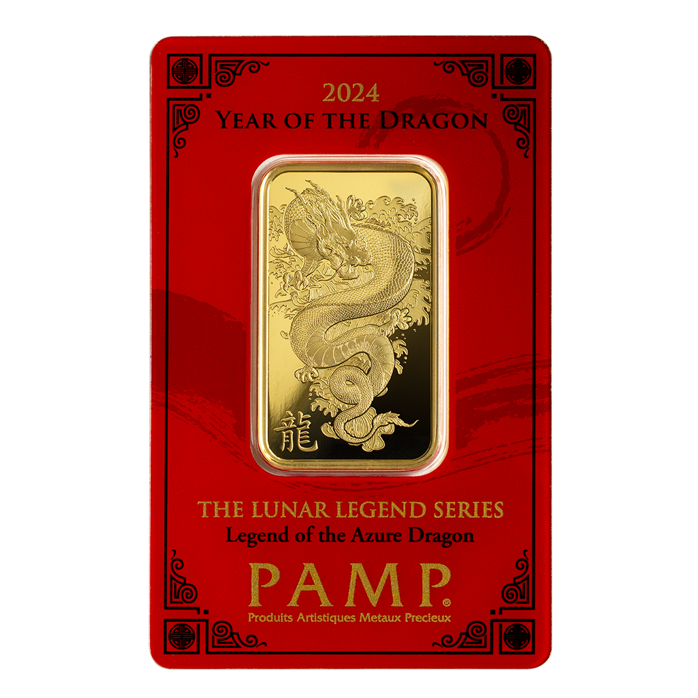 2024 Year of the Dragon - Legend of the Azure Dragon 1oz Gold Bar