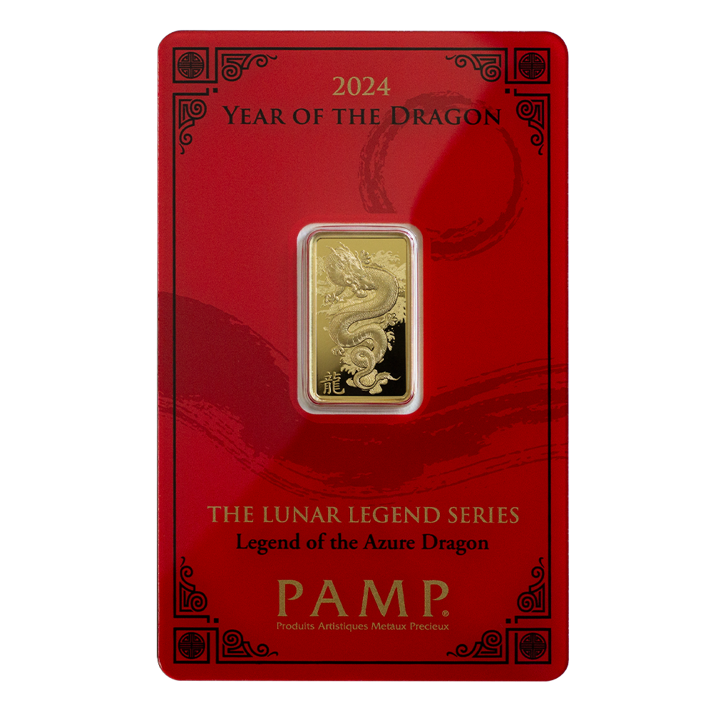 2024 Year of the Dragon - Legend of the Azure Dragon 5g Gold Bar